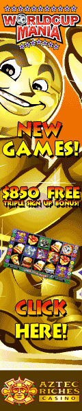 Play World Cup Mania Slot and more at Aztec Riches Casino - The Latest Games and $850 Free