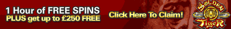 Golden Tiger Top UK Online Casino with NO RISK to your personal funds! That's right, play Tomb Raider� Video Slot for Free for your first hour at the casino and whatever you win is yours to keep! 