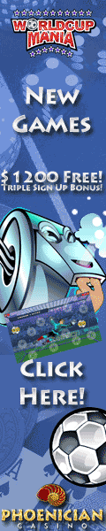 Play World Cup Mania and more with a Triple Bonus up to $1200 Free Cash at Phoenician Casino