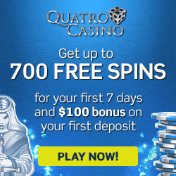 www.QuatroCasino.com · 700 free spins as welcome bonus!