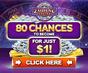 www.Zodiac.casino - 80 шанса да станете милионер за $1